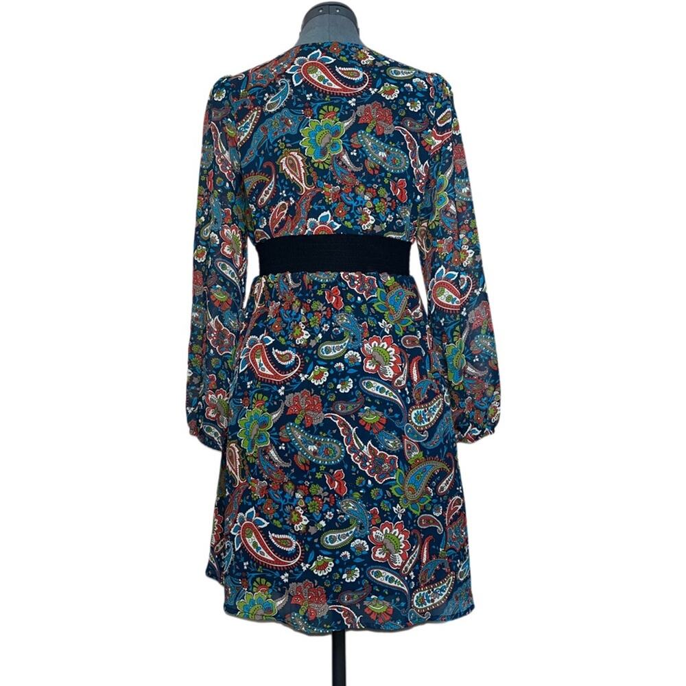 Flying Tomato Boho Mini Empire Waist Paisley Dress Size XS multi color - Picture 4 of 16